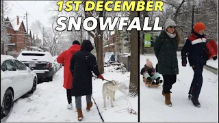 Toronto December Snow Walk - Around The East Side Of Downtown During The Month's First   Wintery Day