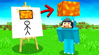 DRAW To SURVIVE In Minecraft With Crazy Fan Girl!