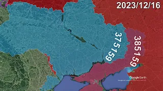 Russian Invasion of Ukraine: Every Day to 2024 using Google Earth