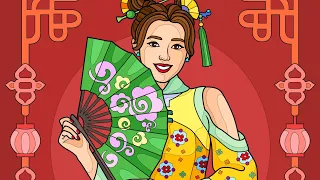 Hey Color app Woman from Japan #paintbynumbers #colorwithme #coloring #video #book #fan