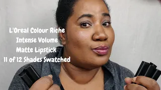 Loreal Colour Riche Intense Volume Matte Lipstick Swatches