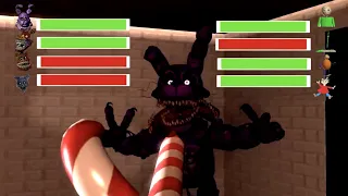 [SFM FNaF] Twisted Animatronics vs Salvaged With Healthbars!