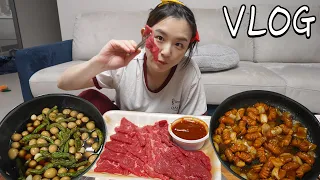 대~충 밥강도 반찬 만들고, 육사시미에 소주 한잔!!ㅣHamzy Vlog