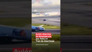 Avión de carga aterriza de emergencia por falla en tren de aterrizaje #nmas #avion #turquia #shorts