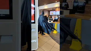 The Batman Caught Eating KFC in Liverpool, having a break from Gotham City #shorts #batman #gothic