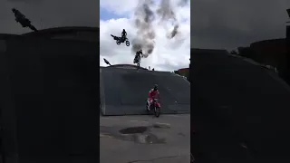 Bike stunt video reverse version