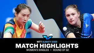 Tatiana Kukulkova vs Wang Xiaotong | WS R32 | WTT Contender Almaty 2023