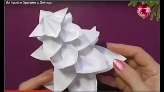 3d елка из бумаги (без клея) Как сделать своими руками origami Поделки Новогодние украшения идеи
