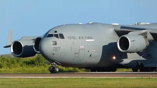 (4K) Royal Air Force Boeing C-17 (ZZ177) Departs from Bermuda