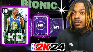 BIONIC PACK OPENING IN NBA 2K24 MyTEAM! TRYING TO PULL 100 OVERALL KEVIN DURANT! INSANE 20 BOX!