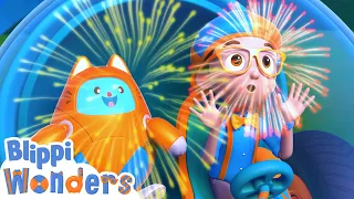 Blippi Learns About Fireworks! | Blippi Wonders | Learn ABC 123 | Fun Cartoons | Moonbug Kids