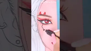 Angel versus devil drawing ( last part ) || Devil drawing episode   #CreativeArt #Satisfying #shorts