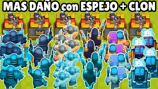 CUAL CARTA LOGRA HACER MAS DAÑO usando ESPEJO y CLON | CLASH ROYALE