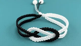 How to make white and black bracelet | Easy and simple bracelet tutorial【A31】
