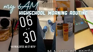 My 6AM Highschool Morning Routine as a SENIOR with “SENIORITIS”  | REALISTIC |