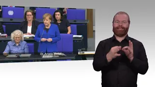 Gebärdensprachvideo: Befragung der Bundesregierung mit Bundeskanzlerin