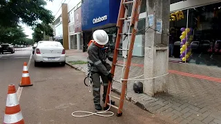 NR35 AMARRAÇÃO DE ESCADAS - LAÇADA DO SOLO. TELECOM