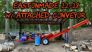 #380 Splitting Firewood with the Eastonmade 22-28 w/ Attached Conveyor