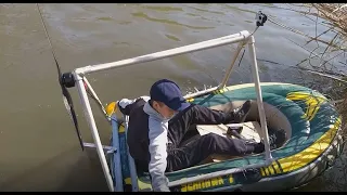 Small airboat with an electric motor