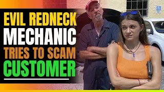 Evil Redneck Mechanic Tries to Scam Female Customer.  Kind Black Woman Saves The Day.