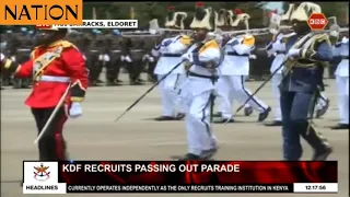 President Uhuru Kenyatta presides over KDF recruit pass-out parade at Moi barracks, Eldoret