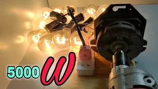 Amazing technique of washing machine motor into 230 volts powerful generator