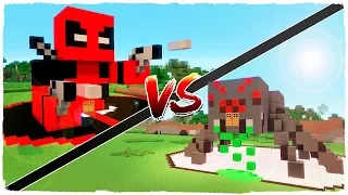 DEADPOOL house vs SPIDER house - MINECRAFT