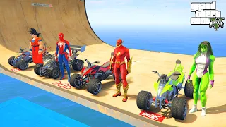 SpiderMan, Super-heróis Street Blazer Racing Challenge She Hulk, The Flash, Goku - GTA V MODS