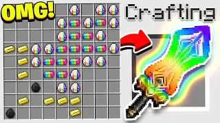 HOW TO CRAFT A $100,000 RAINBOW SWORD! *OVERPOWERED* (Minecraft 1.13 Crafting Recipe)