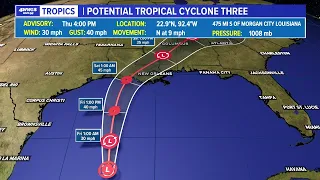 Tropical Storm warning issued for much of southeast Louisiana