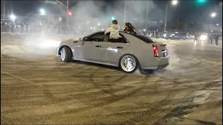 CTS-V FROM THE BAY AREA CAME OUT AND SHUT IT DOWN AT LA TAKEOVER!!! *huge crash*