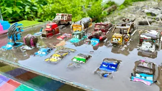 Pixar's: Cars On The Road | Clean up muddy minicars & disney car convoys! Play in the garden Part 4