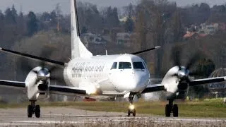 Aborted Take-Off! Saab 2000 Departure at Bern Airport