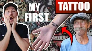 Grandpa DARED Me To Get My First TATTOO!!!