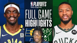 LILLARD GOES OFF ?? LOPEZ CAUGHT A BODY ! #6 PACERS at #3 BUCKS | FULL GAME 1 HIGHLIGHTS