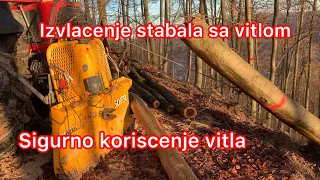 Izvlacenje stabala sa vitlom.Kako pravilno koristiti vitlo.Tehnike izvlacenja.Tutorial!