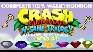 Crash Bandicoot 1 N. Sane Trilogy Complete 102% Walkthrough (All Levels, Gems, Keys) (No Deaths)