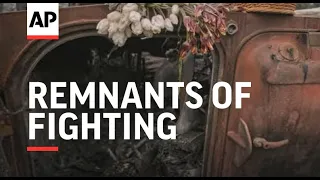 Remnants of fighting left behind in Ukraine