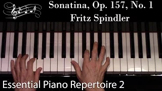 Sonatina, Op. 157, No. 1, Spindler (Intermediate Piano Solo) Essential Piano Repertoire Level 2