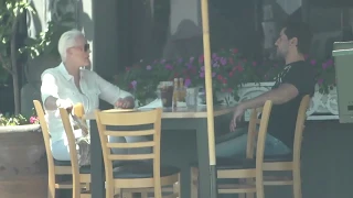 Brigitte Nielsen and husband Mattia Dessi hold hands after a lunch date in Beverly Hills