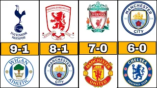 COMPARISON: Premier League Biggest Wins in History!  #mancity #comparison #liverpool #chelsea