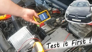 W177 Mercedes 12v Battery TEST before Replacement A200