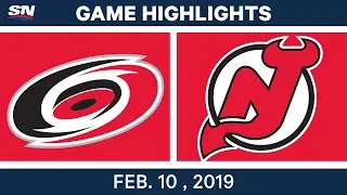 NHL Highlights | Hurricanes vs. Devils - Feb 10, 2019