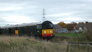 The Jolly Slateman special train Cl 20 & 37 Locos ex Derby at Oakenholt Marsh Flint Wales 20.11.21