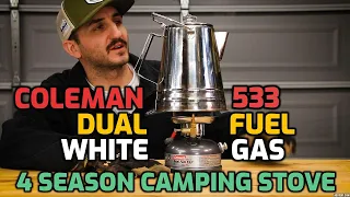 Coleman 533 Duel Fuel Camp Stove Review | White Gas Stove | 4 Season Camp Stove - HD