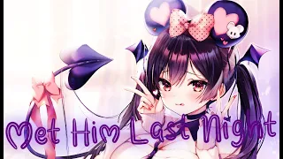 [Nightcore]-Demi Lovato - Met Him Last Night ft. Ariana Grande-[Lyrics]