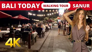 🇲🇨 BALI SANUR Today Full Tour [4K] DAY & NIGHT Bali Indonesia Walking Tour 2023 | Bali Travel Vlog