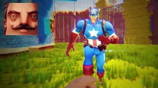 New Neighbor Captain America Act 2 hole in a fence - Hello Neighbor