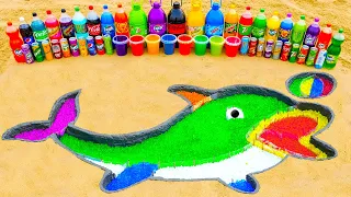 How to make Rainbow Dolphin Show with Orbeez, Experiment: Big Coca Cola vs Mentos and Popular Sodas