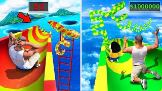 SHINCHAN AND FRANKLIN TRIED $1 VS $1000000 WATER SLIDE CHALLENGE IN GTA 5